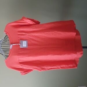 NWT SAIPH, size 1X crew neck short sleeve blouse, Made in Italy 🇮🇹